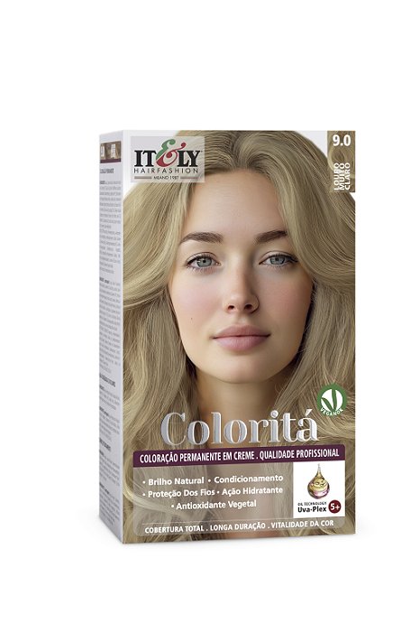 Coloração Itely Hair Fashion Profissional Permanente em Creme Coloritá 9.0 Louro Muito Claro