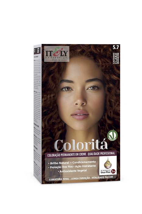Coloração Itely Hair Fashion Profissional Permanente em Creme Coloritá 5.7 Castanho Marrom Claro