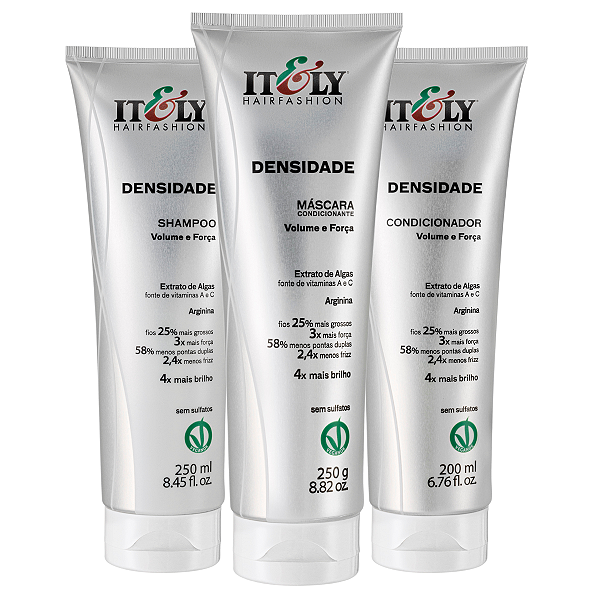 Itely Kit Shampoo Condicionador e Máscara Tratamento Densidade 250g 3 Itens