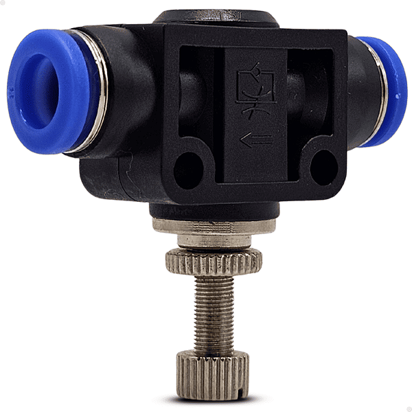 Válvula Conexão Pneumática Controle Regulador Fluxo Tubo 8mm