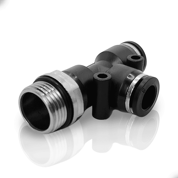 Conexão T 8mm rosca lateral 3/8