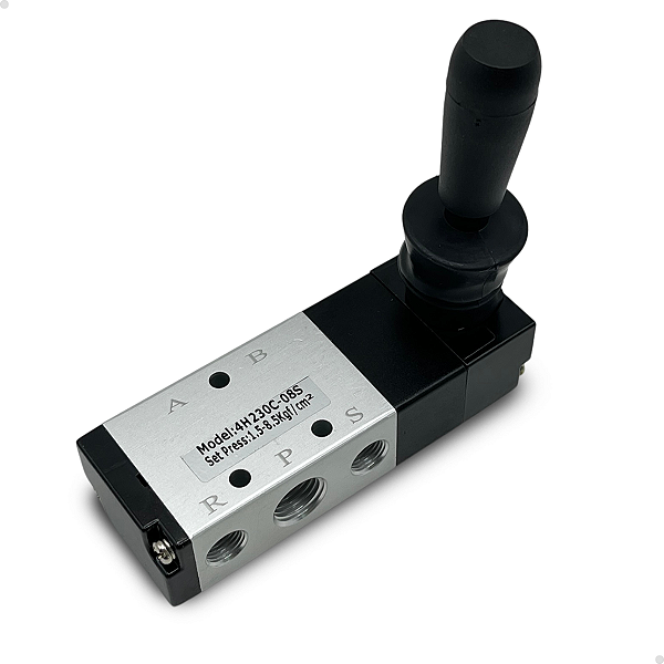 4H230C-08S - VALVULA ALAVANCA MOLA 5/3 VIAS CF 1/4" BSPP (ROSCAS 1/4" ESCAPES 1/8")