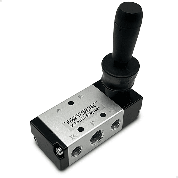 Válvula Alavanca 5/3 Vias Centro Aberto Negativo 1/4 - trava