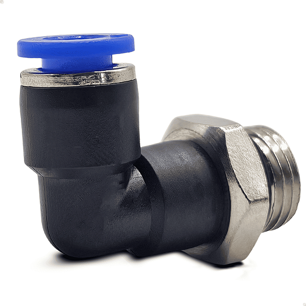 Conexão cotovelo giratório 6mm + rosca 1/8