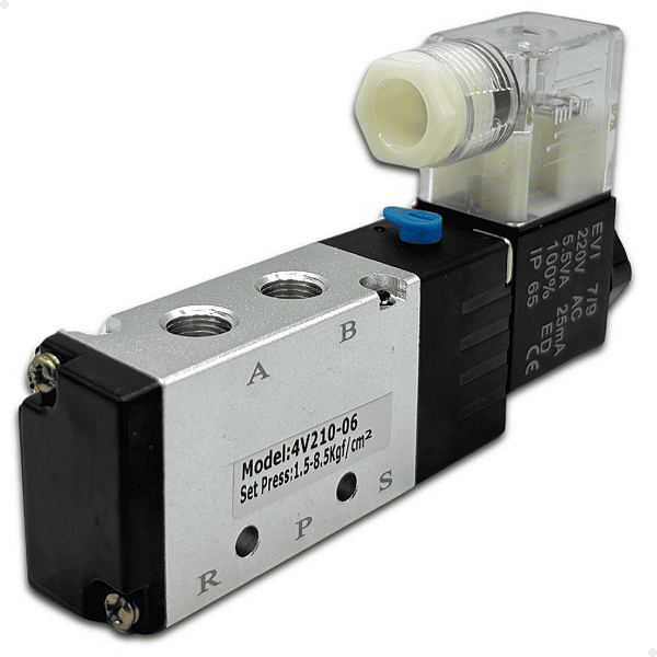 Válvula solenoide 5/2 vias 220v - rosca 1/8