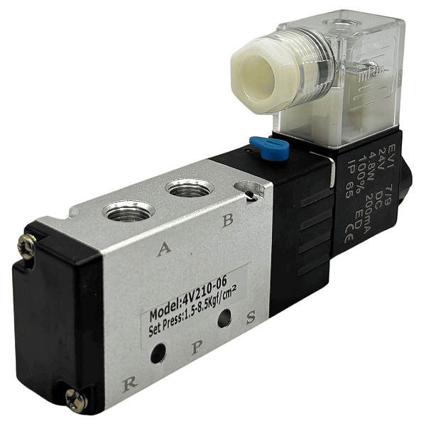 Válvula solenoide 5/2 vias 24v - rosca 1/8