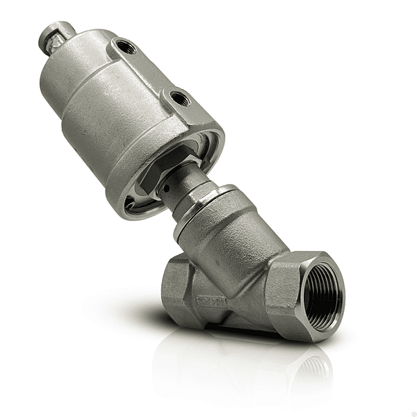 KLJZF-15-SS - VALVULA ASSENTO INCLINADO PILOTADA TOTAL INOX 1/2" BSPP ATUADOR 50MM