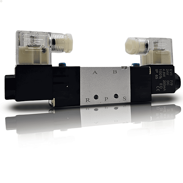 Válvula duplo solenoide 24v 5/2 vias 1/4" BSP