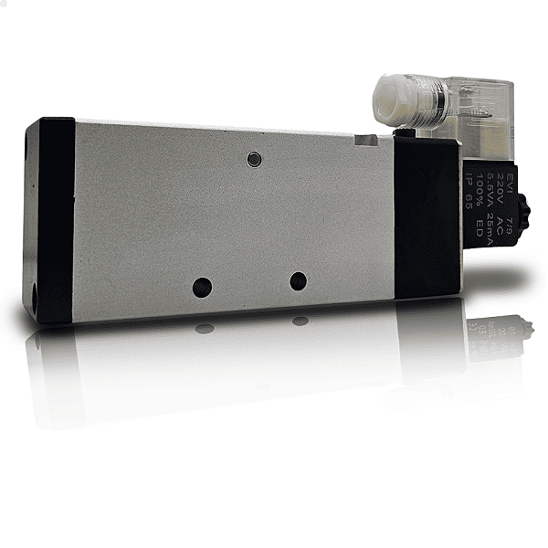 Válvula solenoide 5/2 vias 220v - rosca 1/2"