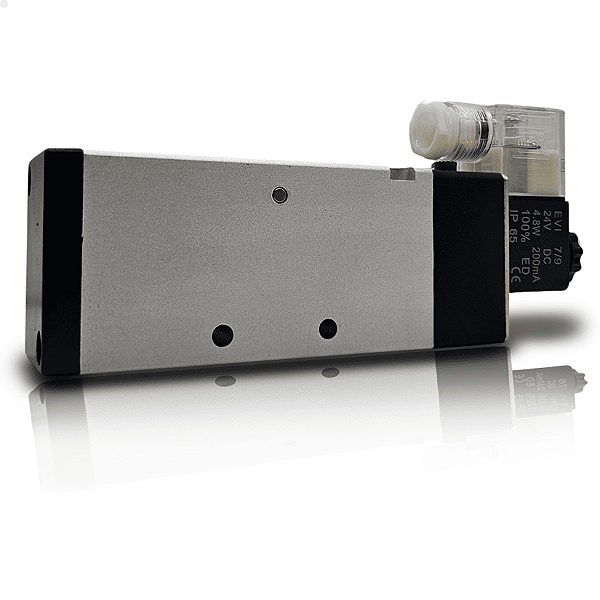 Válvula solenoide 5/2 vias 24v - rosca 1/2"