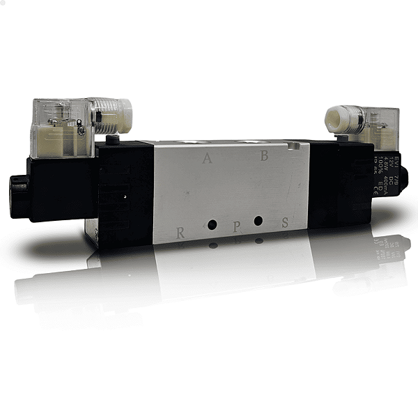 Válvula duplo solenoide 12v 5/3 vias CF 1/2" BSP