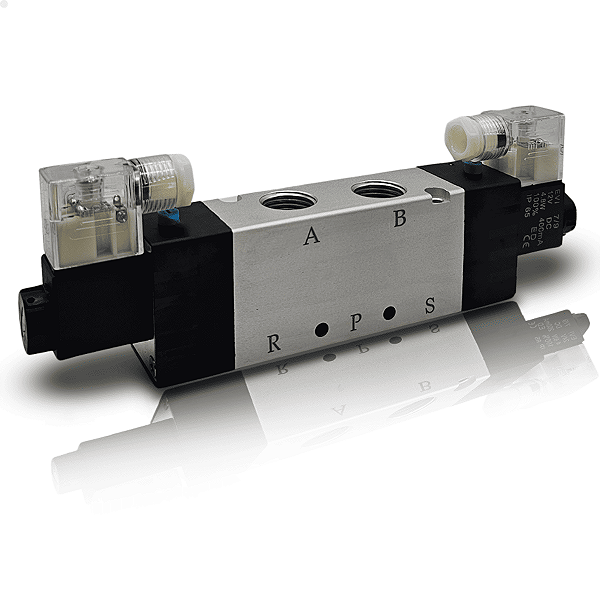 Válvula duplo solenoide 12v 5/2 vias 1/2" BSP