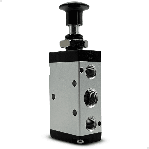 4R210-08S - VALVULA BOTAO MOLA 5/2 VIAS 1/4" BSPP (ROSCAS 1/4" ESCAPES 1/8")
