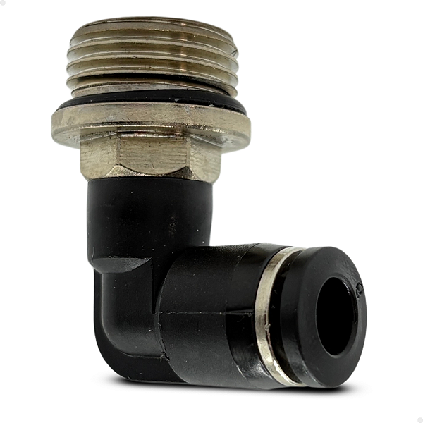 Conexão cotovelo 6mm + rosca 3/8