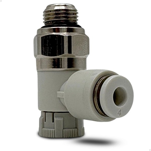 Válvula controlador de fluxo rosca 1/8" x 4mm - trava