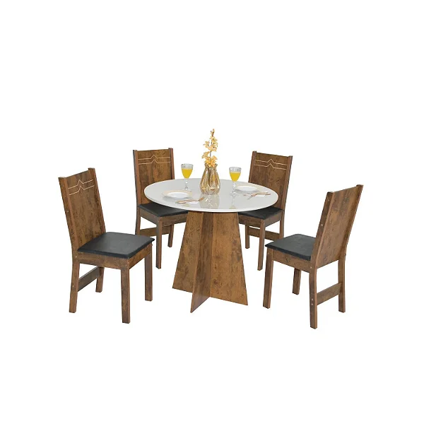 MESA REDONDA LAURA - BRONZE / OFF WHITE