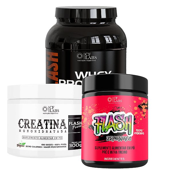Creatina + Flash Whey + Flash Performance