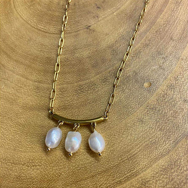 Colar Trio de Pérola Barroca