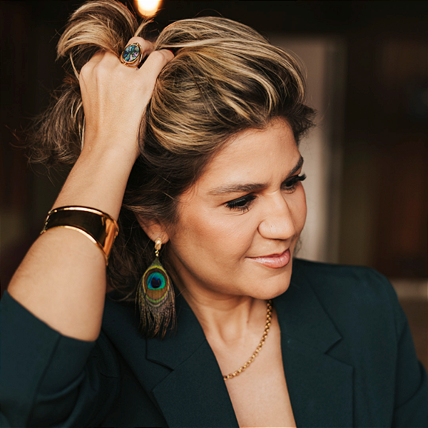 Brinco solitário Pena de Pavão