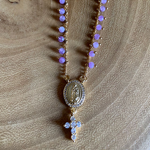 Colar tercinho na corrente de ametista fusion