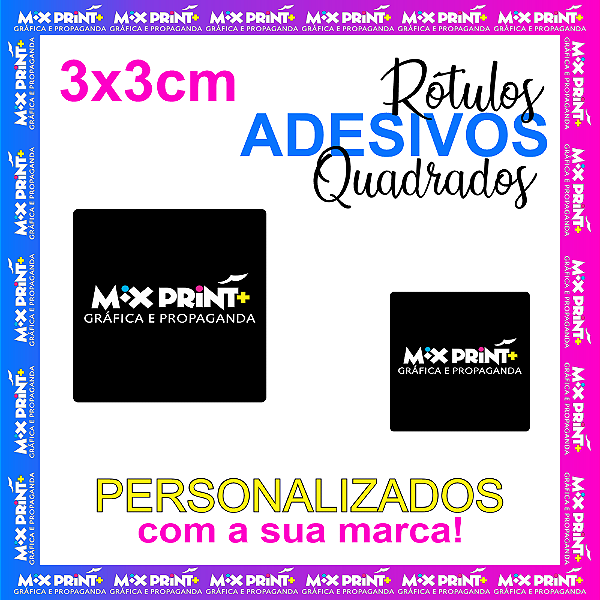 Adesivos Personalizados - QUADRADOS - 3x3 - Qualidade Premium