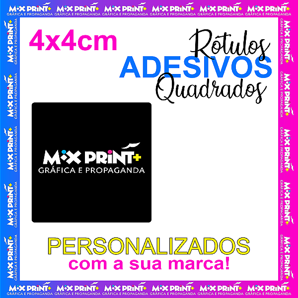 Adesivos Personalizados - QUADRADOS - 4x4 - Qualidade Premium