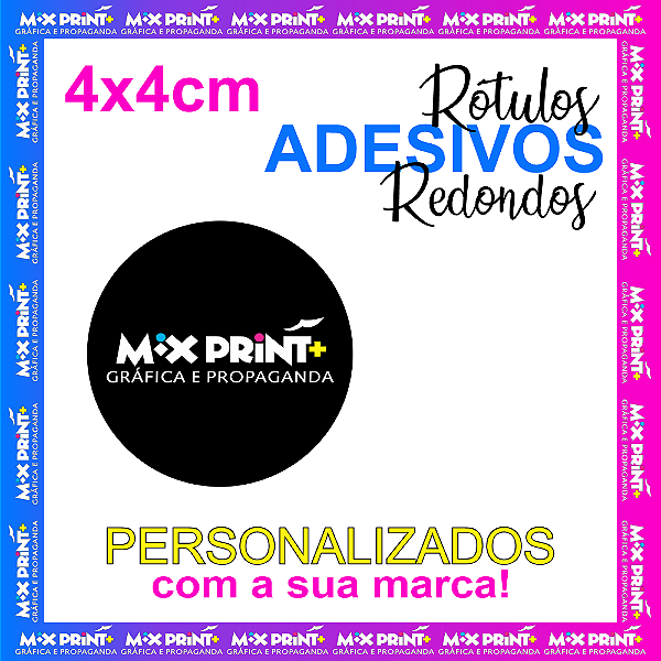 Adesivos Personalizados - REDONDOS - 4x4 - Qualidade Premium