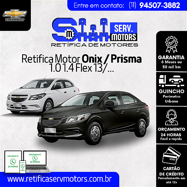 Retifica Motor Onix Prisma 1.0 1.4 Flex 13/...