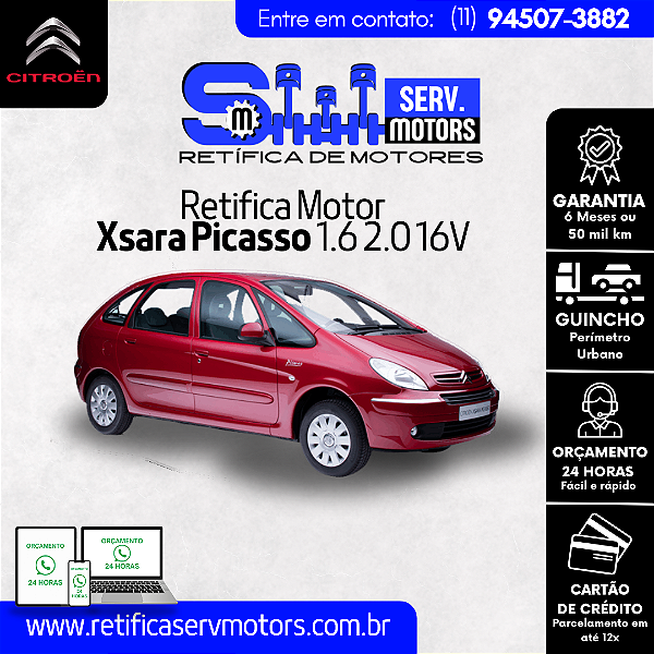 Retifica Motor Xsara Picasso 1.6 2.0 16V