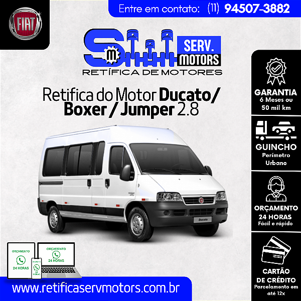 Retifica do Motor Ducato Boxer Jumper 2.8