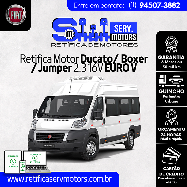 Retifica Motor Ducato Boxer Jumper 2.3 16V EURO V
