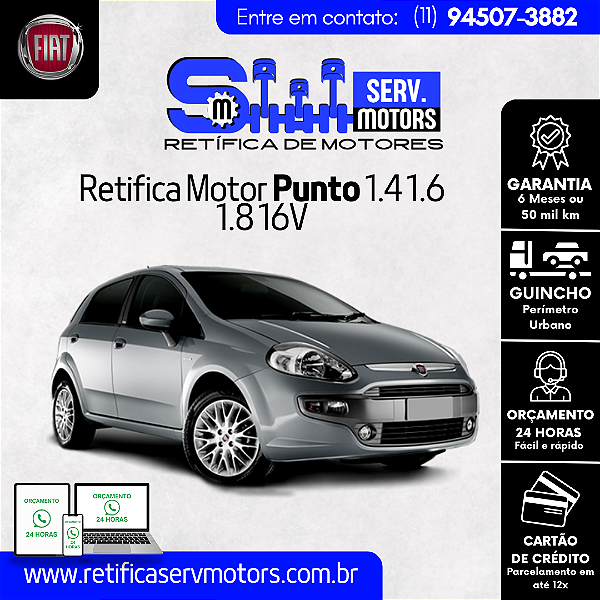 Retifica Motor Punto 1.4 1.6 1.8 16V
