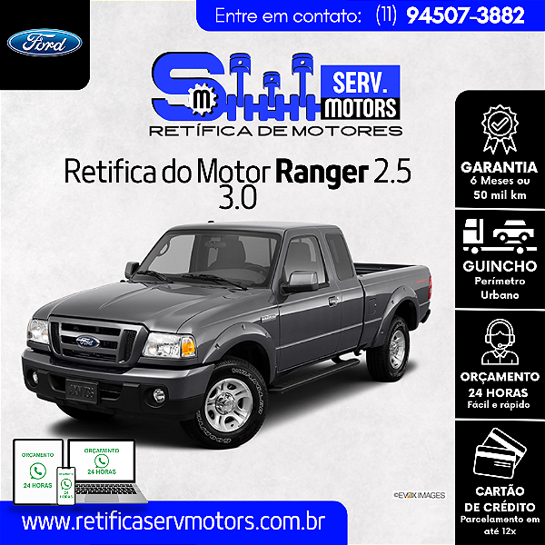Retifica do Motor Ranger 2.5 3.0
