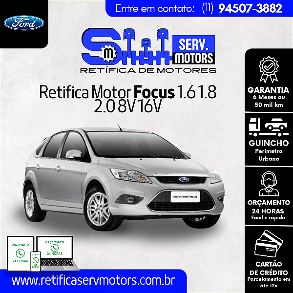 Retifica Motor Focus 1.6 1.8 2.0 8V 16V