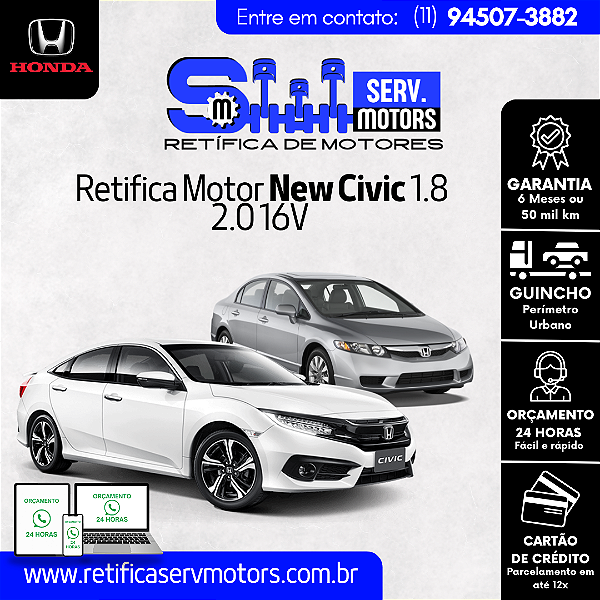 Retifica Motor New Civic 1.8 2.0 16V