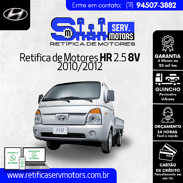 Retifica de Motores HR 2.5 8V 2010/2012