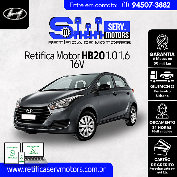 Retifica Motor HB20 1.0 1.6 16V