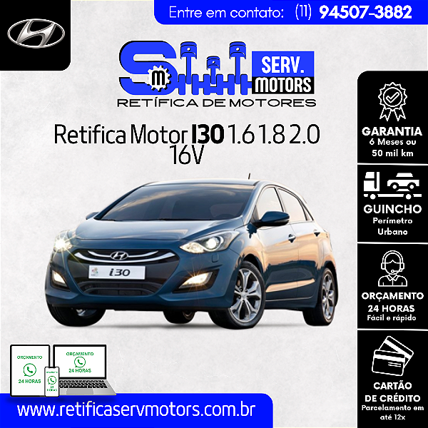 Retifica Motor I30 1.6 1.8 2.0 16V
