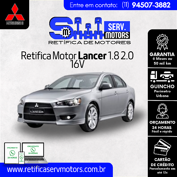Retifica do Motor Lancer 1.8 2.0 16V