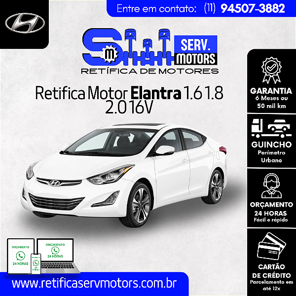 Retifica Motor Elantra 1.6 1.8 2.0 16V