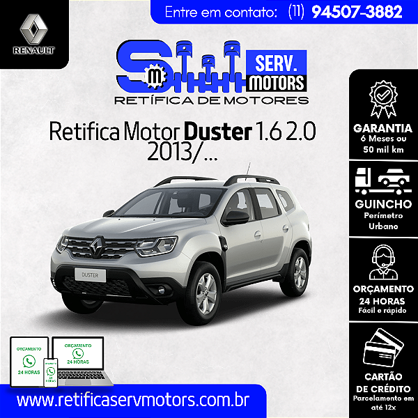 Retifica Motor Duster 1.6 2.0 2013/...