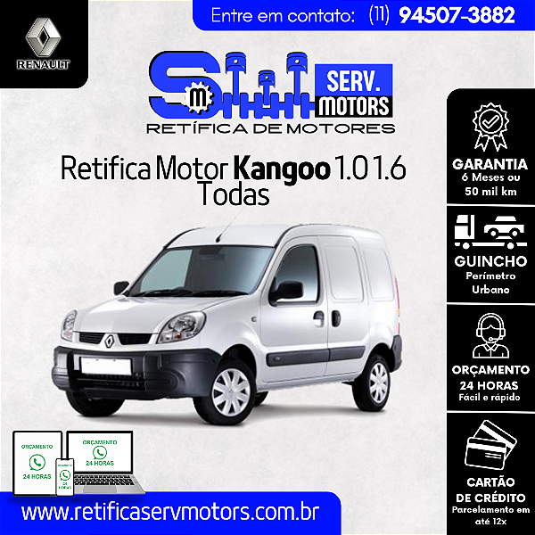 Retifica Motor Kangoo 1.0 1.6 Todas
