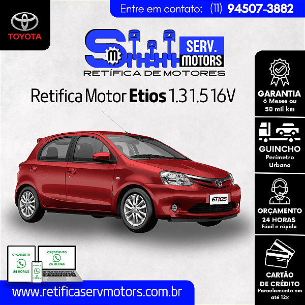 Retifica Motor Etios 1.3 1.5 16V