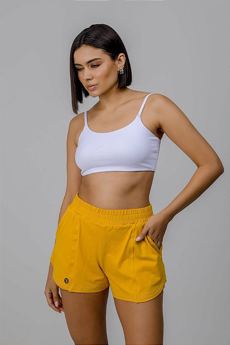 Shorts sobreposição açafrão AÇAFRÃO P