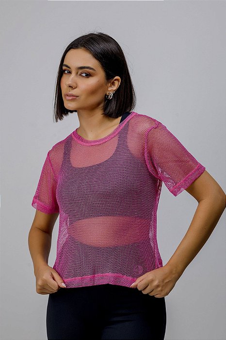 BLUSA TELA LUREX rosa P