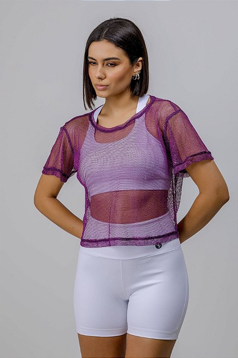 BLUSA TELA LUREX roxo P