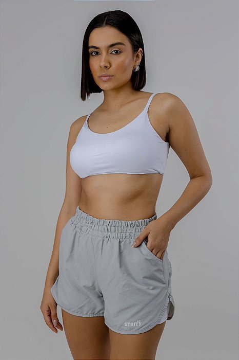 SHORTS VICKY CINZA SILVER P