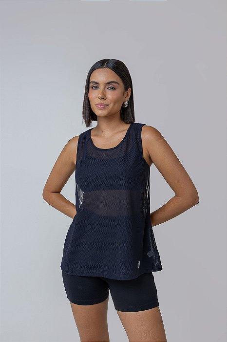 REGATA ALONGADA TELA PRETO