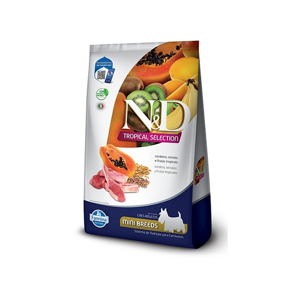 N&D Tropical Selection Canine Mini Breeds Cães Adultos Sabor Cordeiro 2,5kg