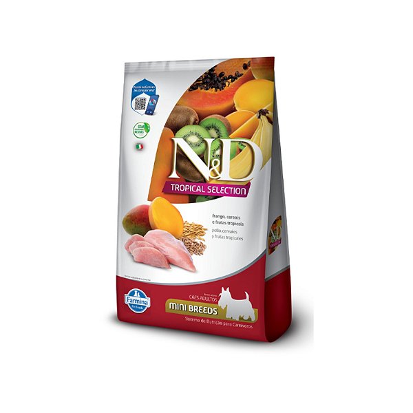 N&D Tropical Selection Canine Mini Breeds Cães Adultos Sabor Frango 2,5kg
